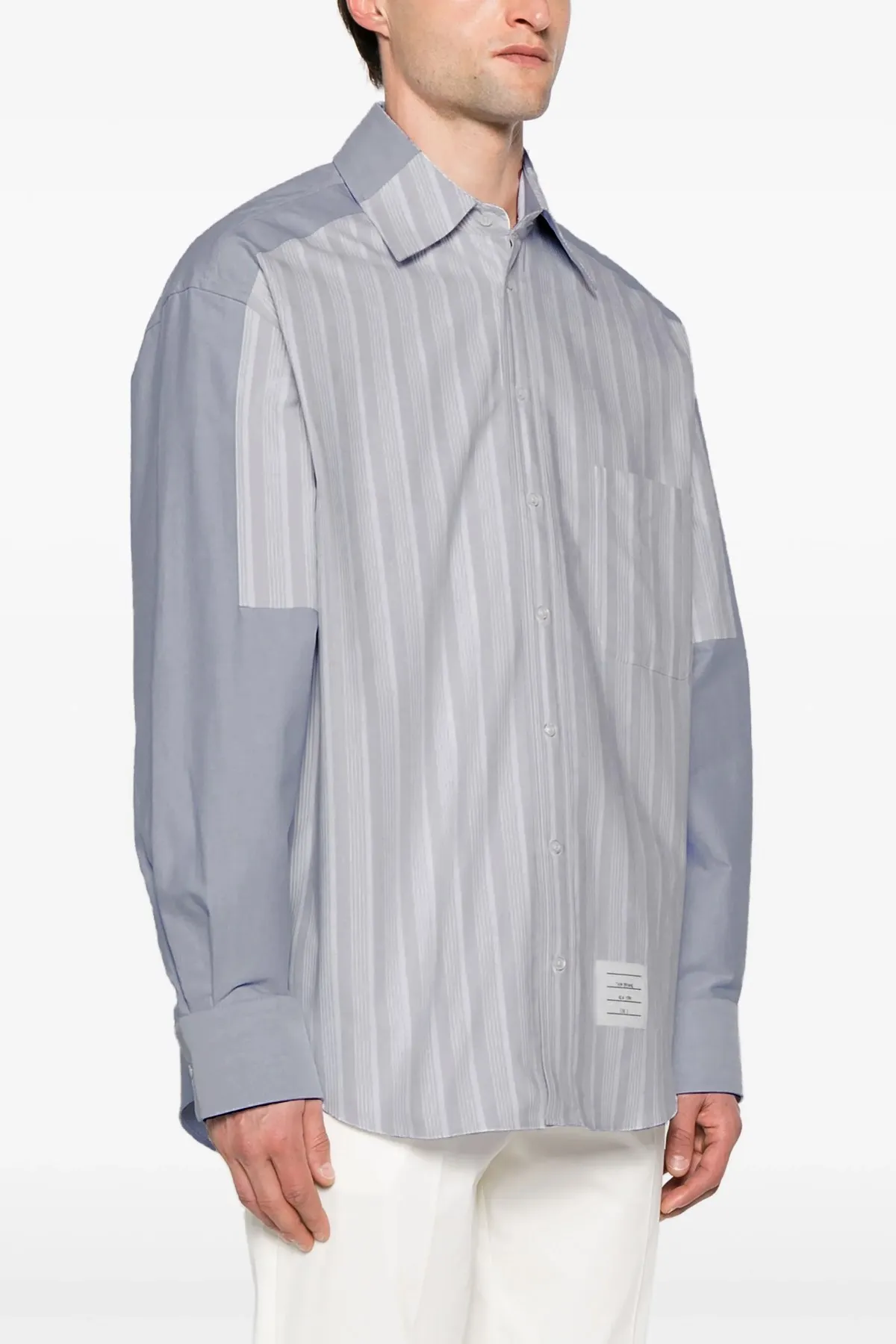 THOM BROWNE  |Long Sleeves Cotton Front Button Designers Shirts