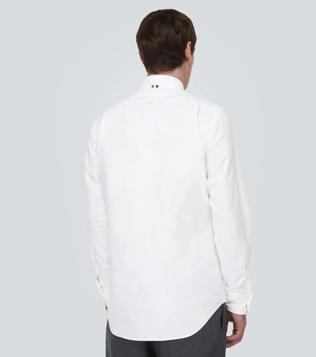 THOM BROWNE  |Long Sleeves Plain Cotton Logo Designers Shirts