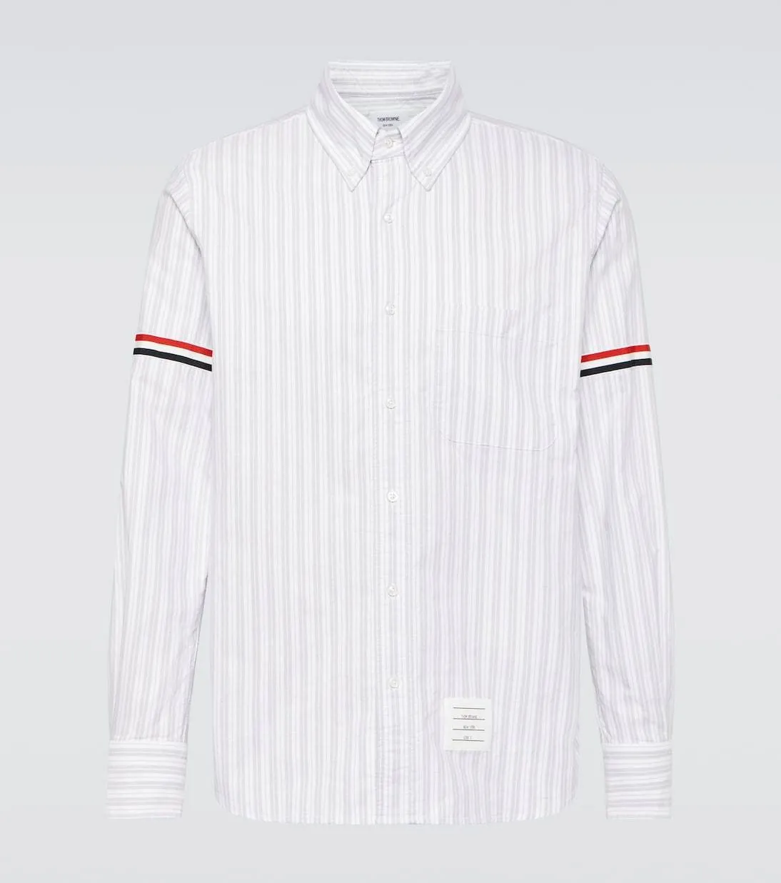 THOM BROWNE  |Stripes Long Sleeves Cotton Logo Designers Shirts