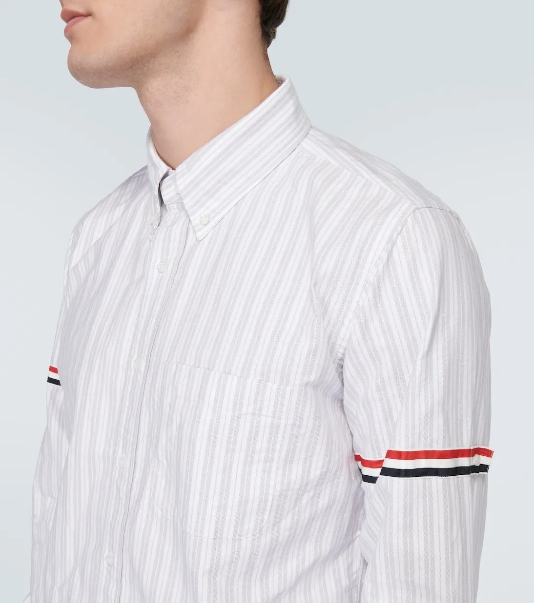 THOM BROWNE  |Stripes Long Sleeves Cotton Logo Designers Shirts