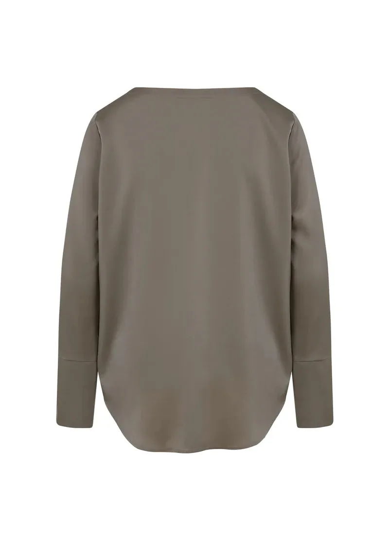 Top with Long Sleeves and Cuffs Grey