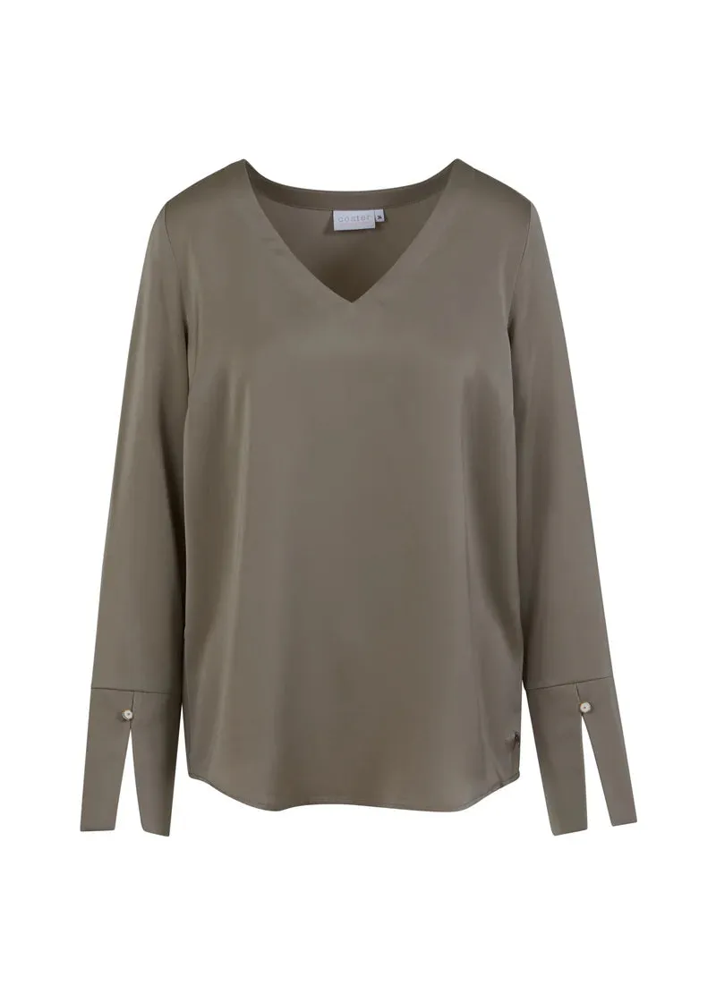 Top with Long Sleeves and Cuffs Grey