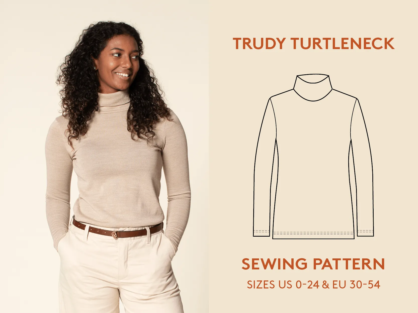 Trudy Turtleneck T-shirt Sewing Pattern