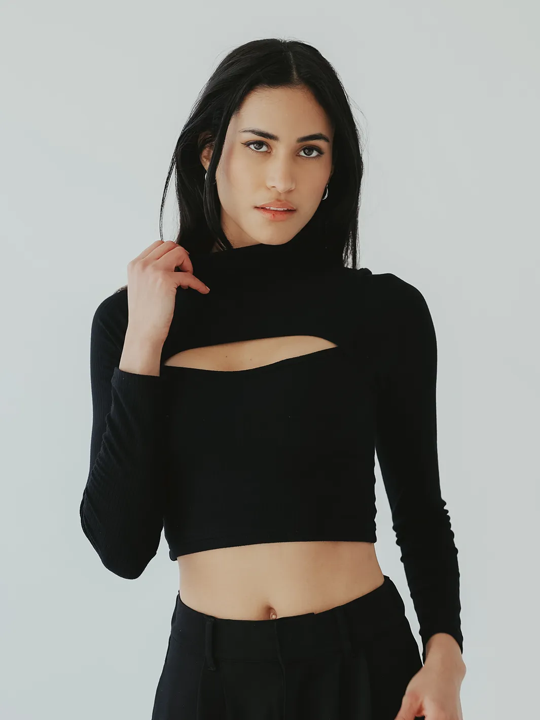 Turtleneck Peek-A-Boo Long Sleeve Brami