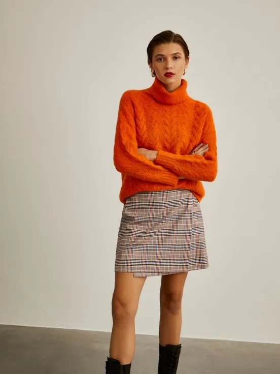 Turtleneck sweater with alpaca wool