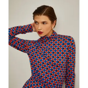 Turtleneck sweater with geometric pattern