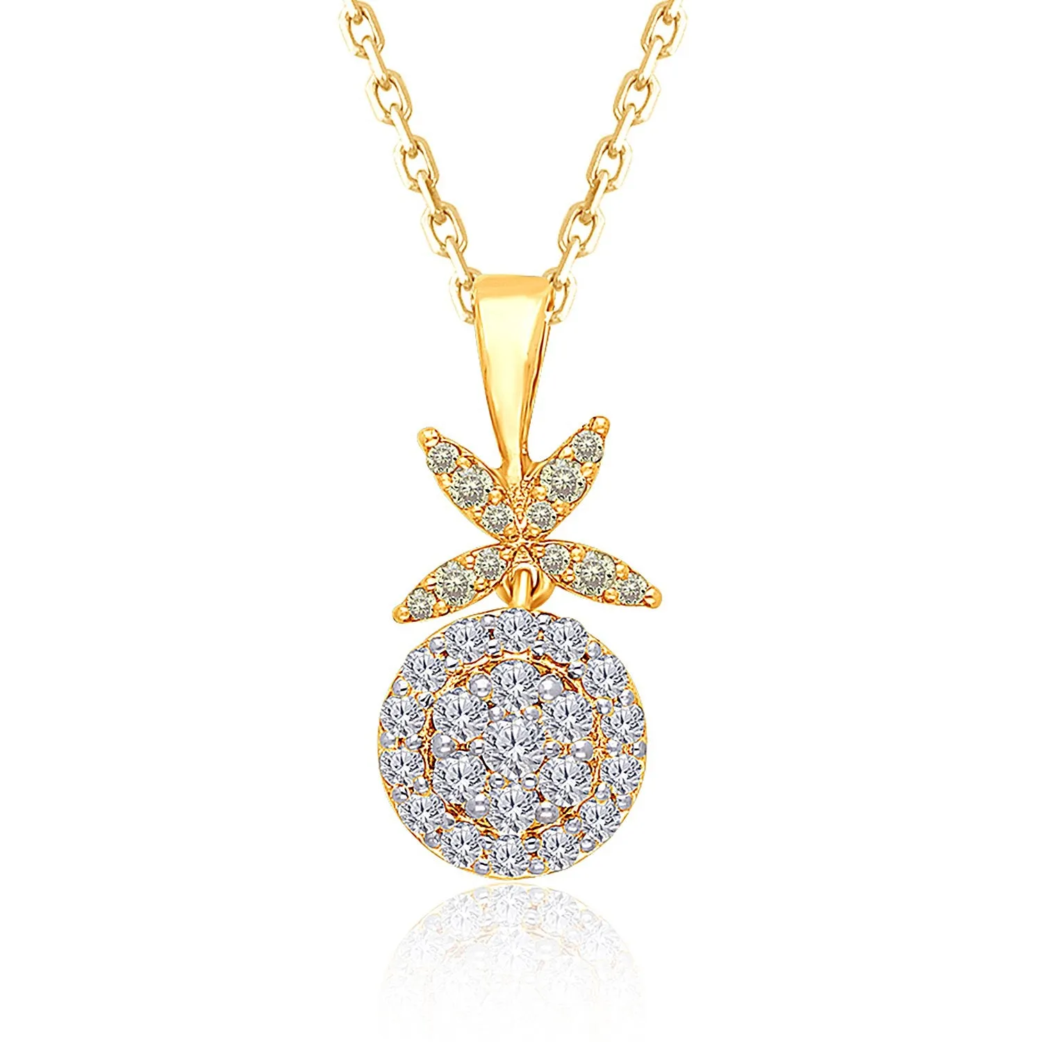 Two Tone Gold Yellow & White Diamond Eternal Pendant