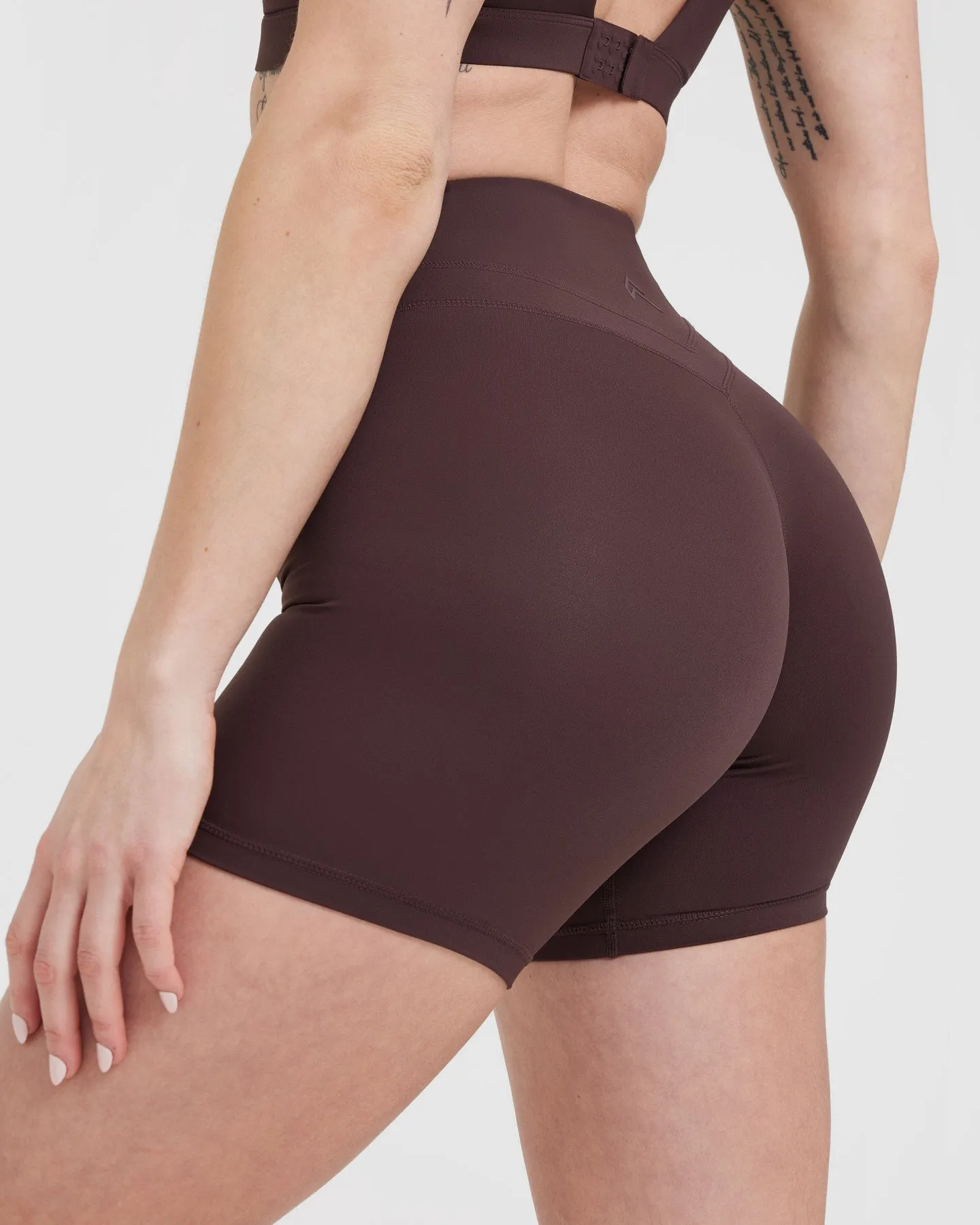 Unified High Waisted Shorts | Plum Brown