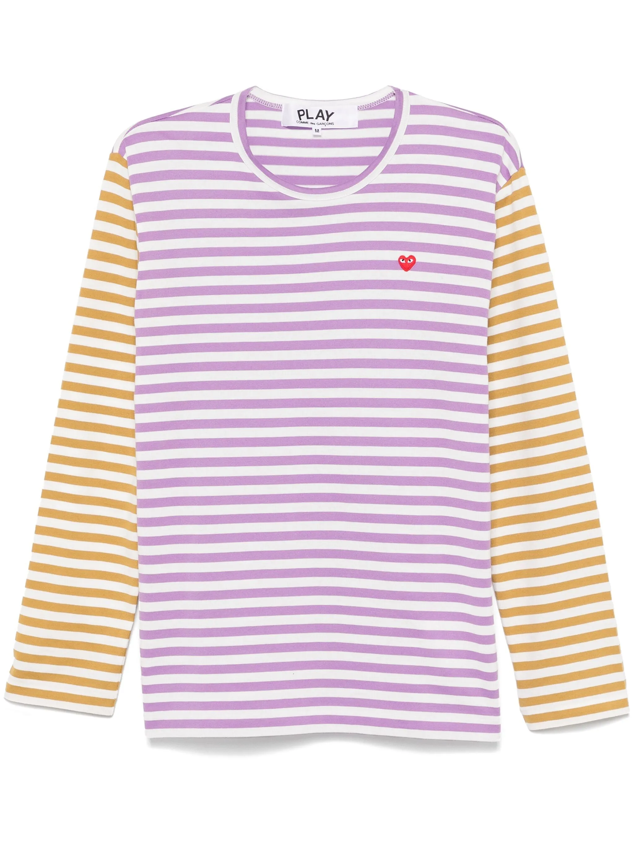 Unisex Long Sleeves Tee Bi-Colour Striped - Purple/Olive