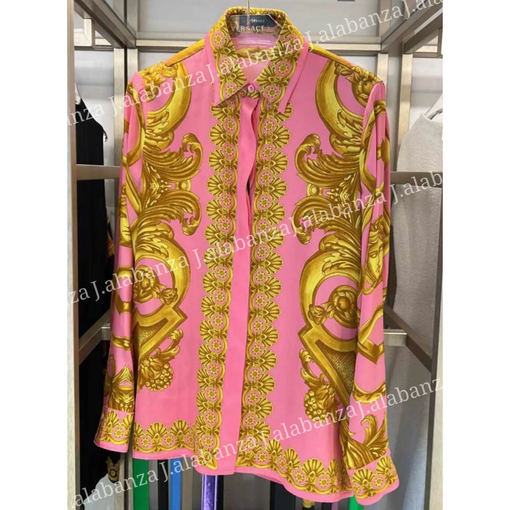 VERSACE  |Long Sleeves Elegant Style Outlet Shirts & Blouses