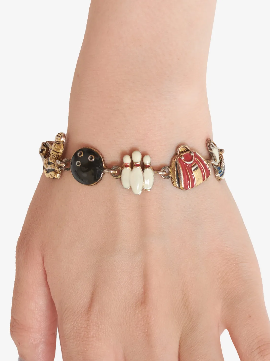 Vintage bowling themed bracelet