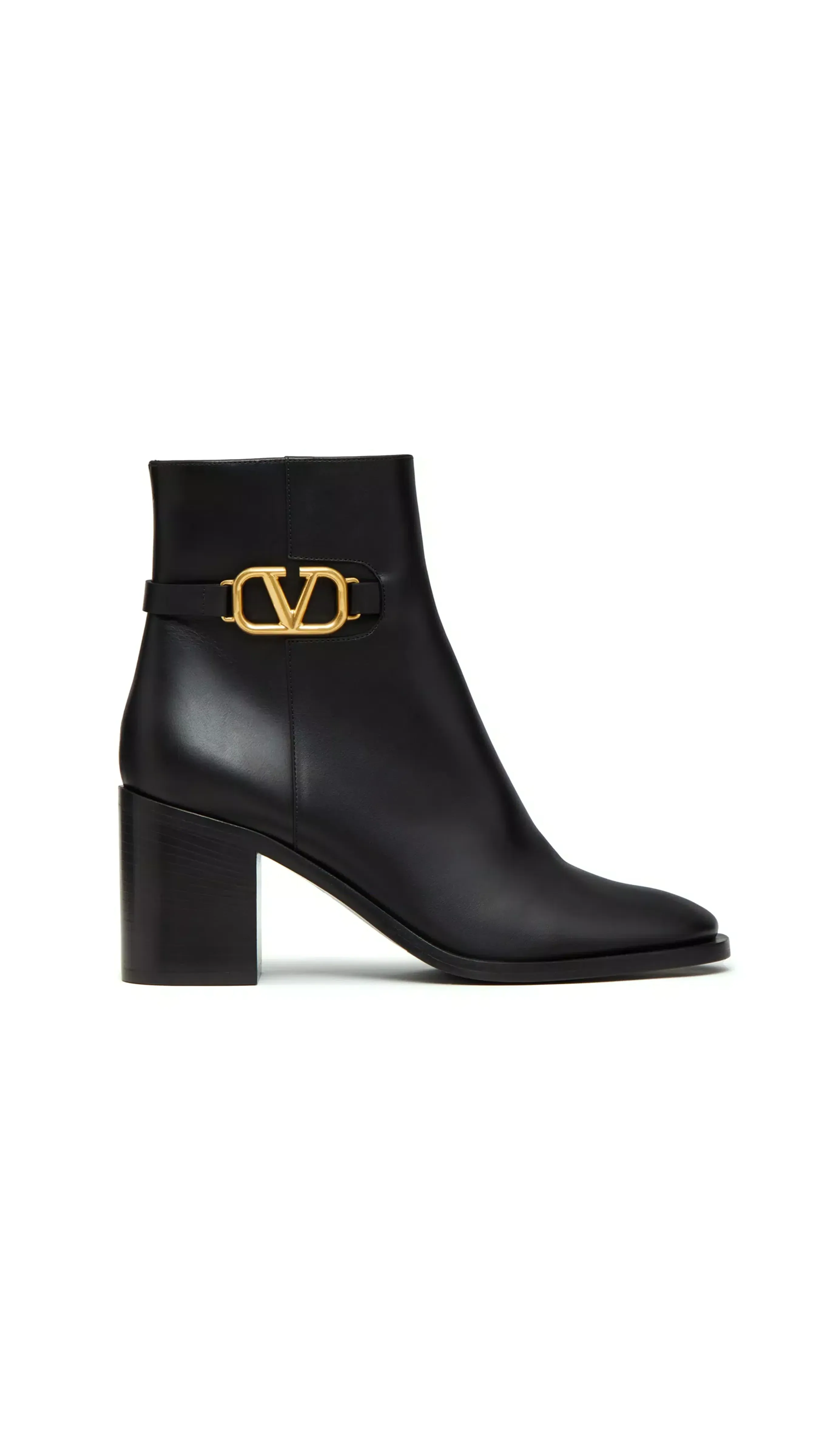 Vlogo Signature Calfskin Ankle Boot 75MM - Black