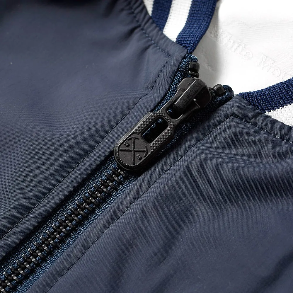 White Mountaineering Embroidered Saitos BomberNavy & White