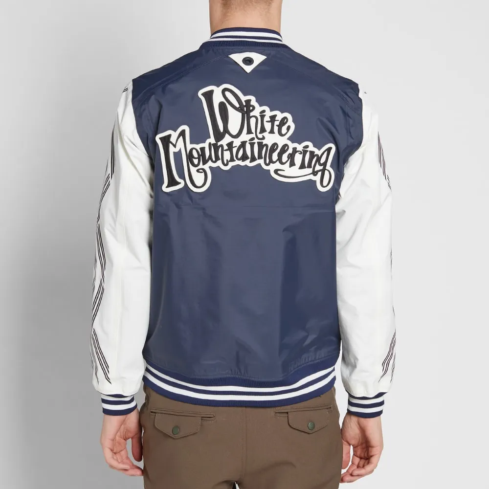 White Mountaineering Embroidered Saitos BomberNavy & White