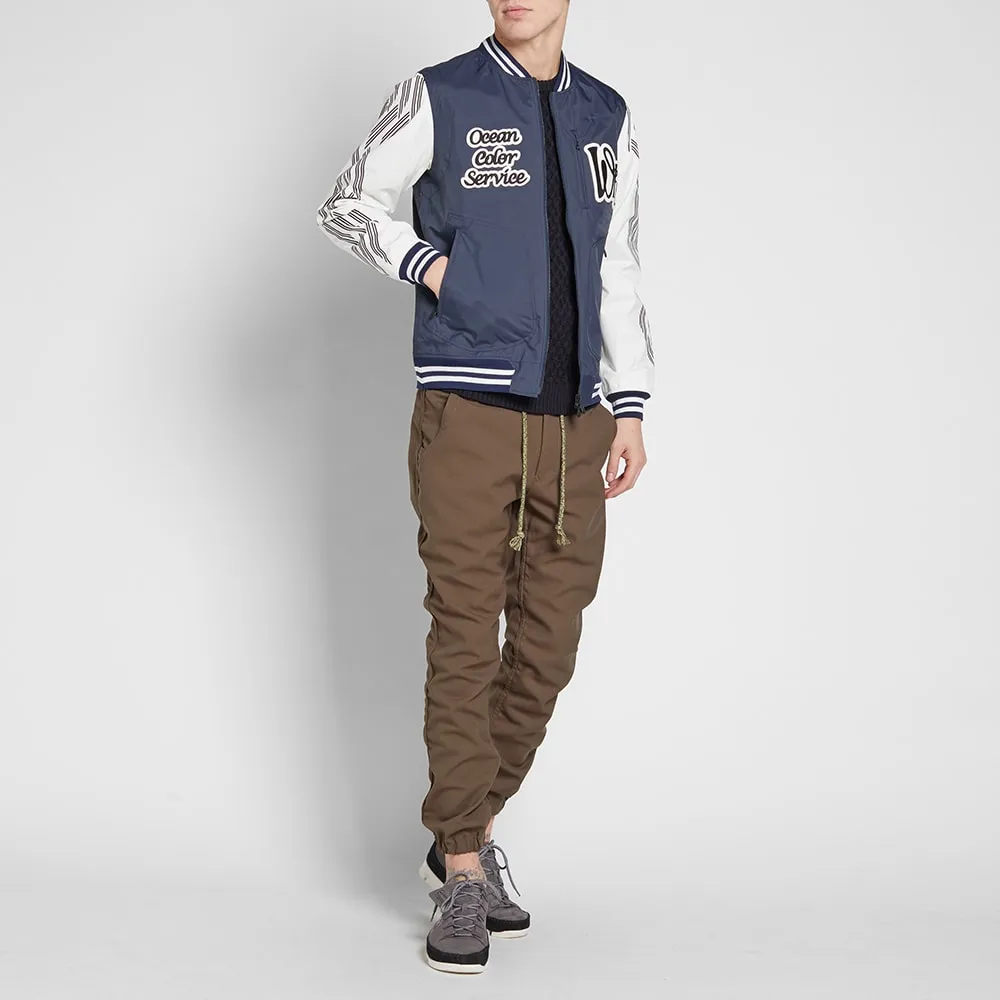 White Mountaineering Embroidered Saitos BomberNavy & White