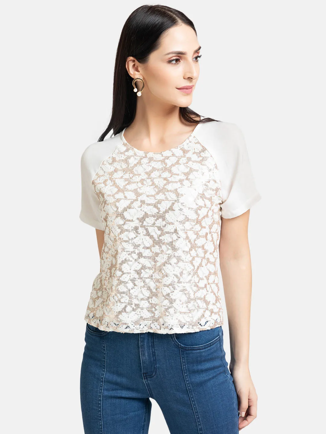 White Sequin Top