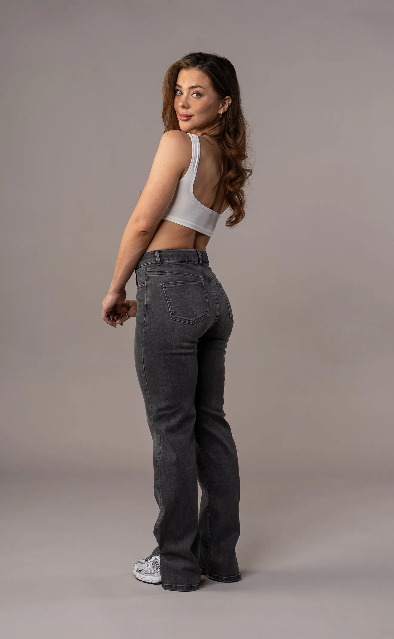 Womens Straight Leg Fitjeans - Grey