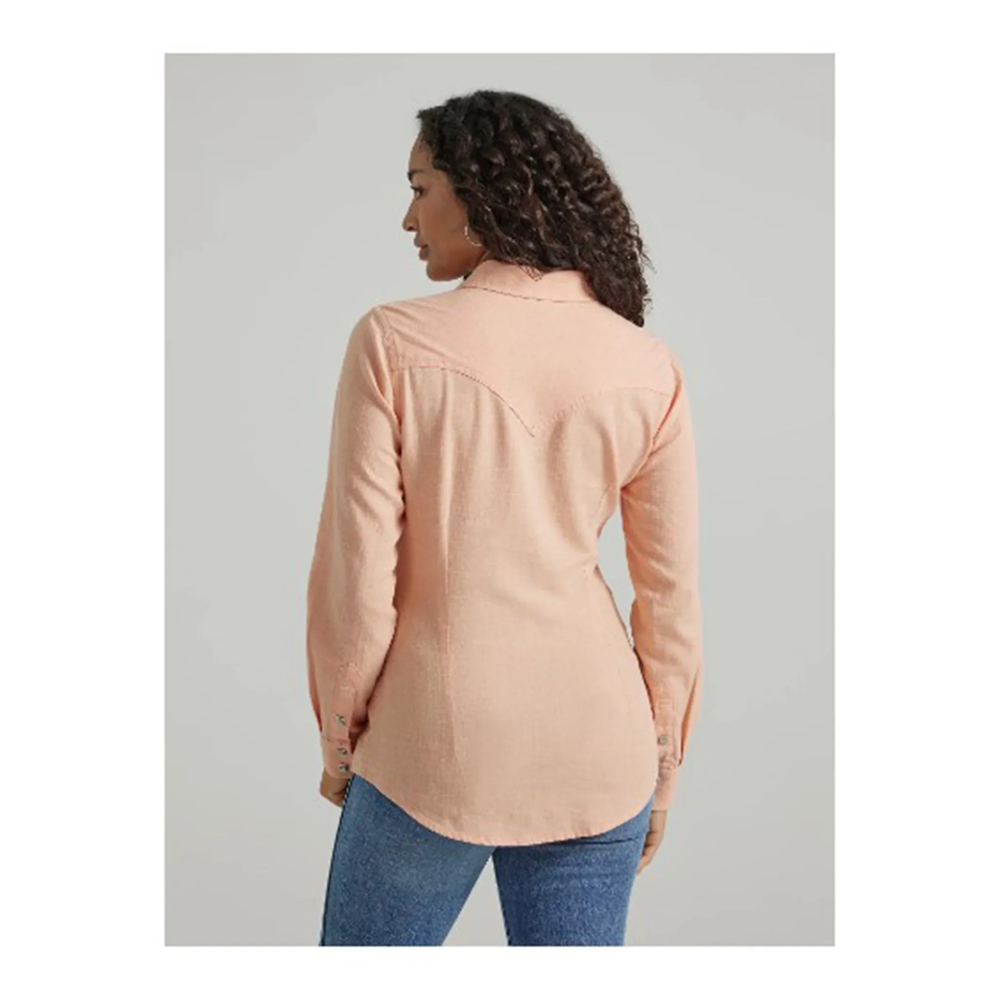 Wrangler Women's Solid Peach Long Sleeve