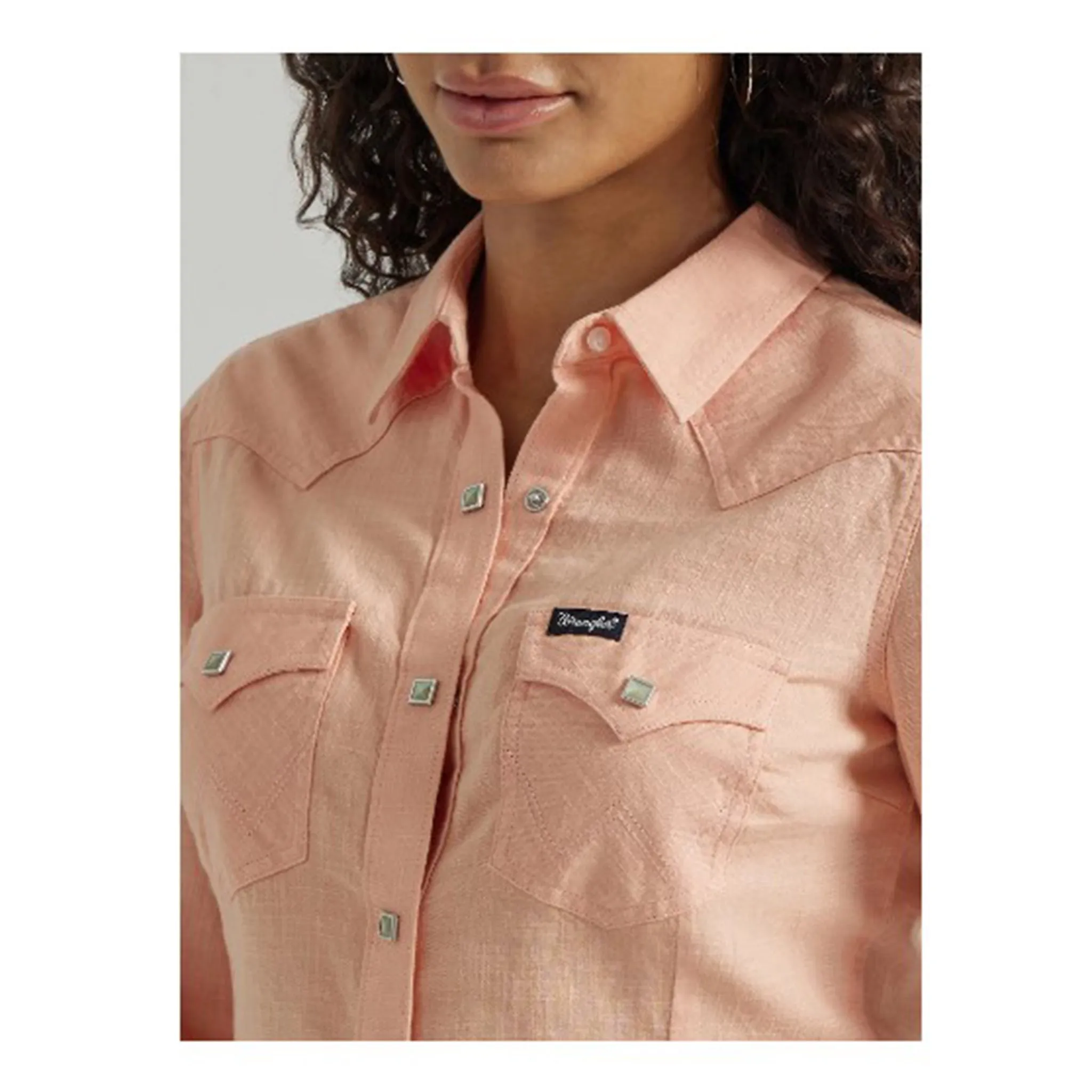 Wrangler Women's Solid Peach Long Sleeve