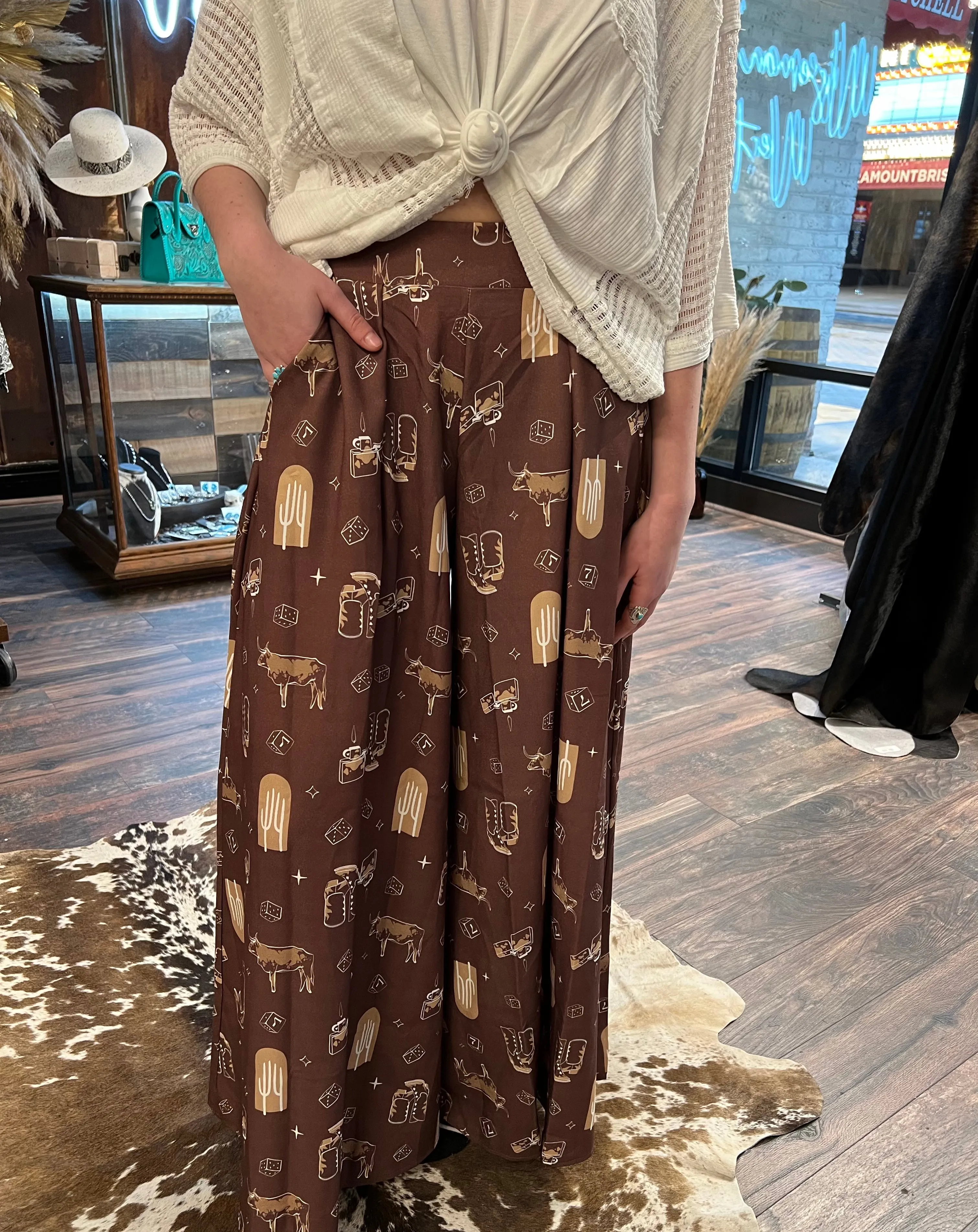 Yeehaw Farm Palazzo Pants